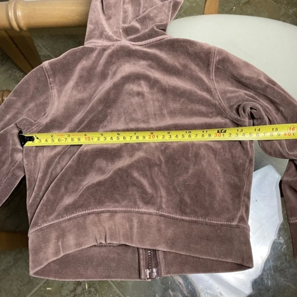 Vintage Y2K Gymboree Velour Hoodie Full Zip Up Embroidered Brown Girls Size 6‎
